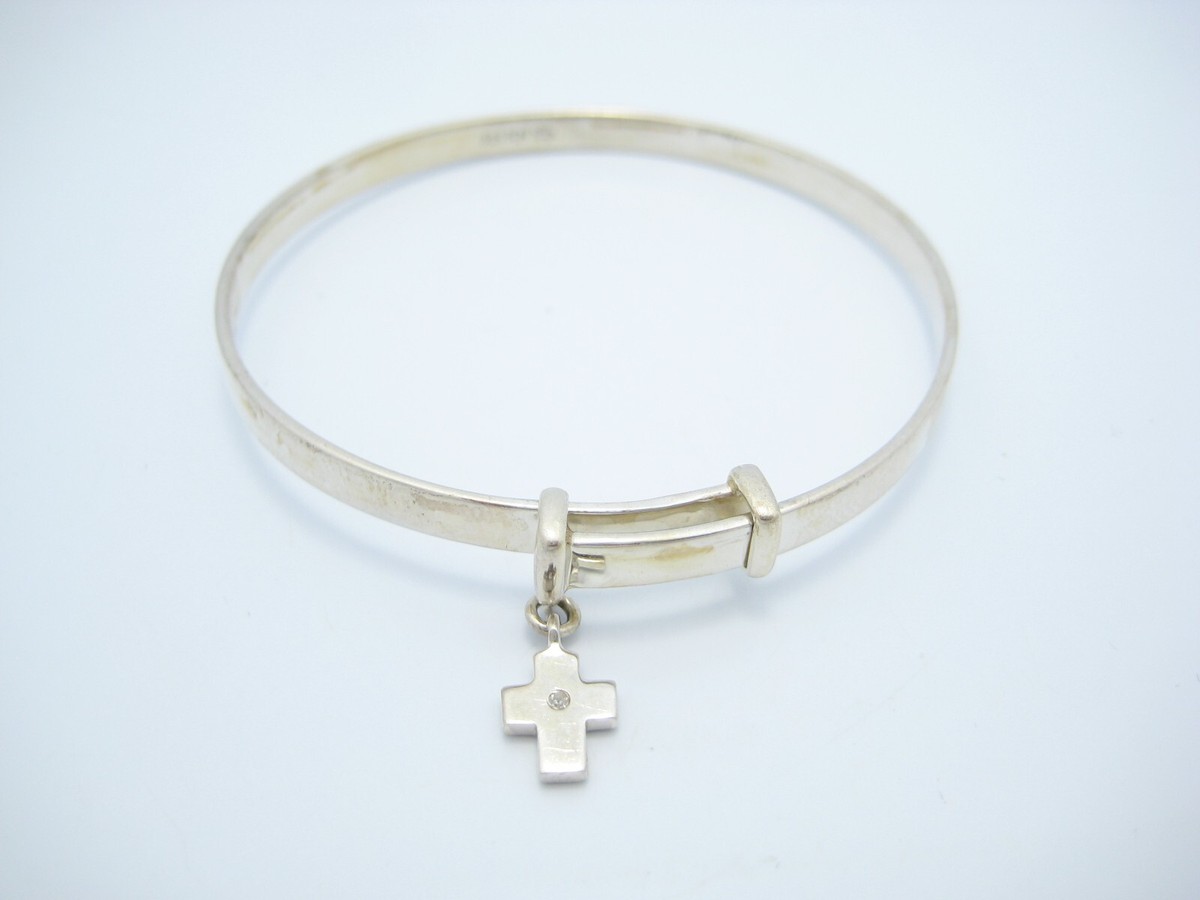 Designer KH Sterling Silver 3.8mm Cross Chain Link Bracelet | eBay