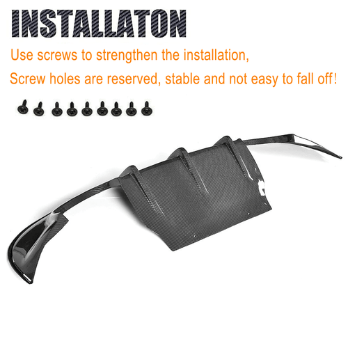 Carbon Fiber Rear Bumper Diffuser Spoiler Lip Fit For Jaguar XE Sedan 2015-2019 - Picture 10 of 12