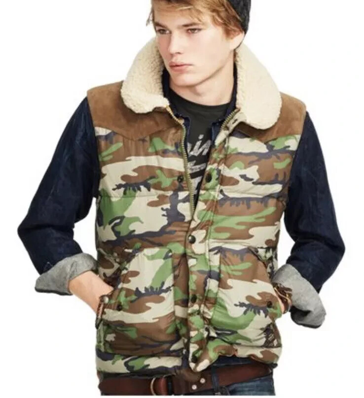 ジャケット・アウター Denim & Supply duck camo down vest M Ralph Lauren Denim Supply Camo Vest Jacket Down Hunting RrL