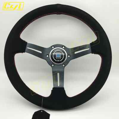 JDM Universal 13inch Suede Leather Steering Wheel Deep Dish Sim Racing Gaming