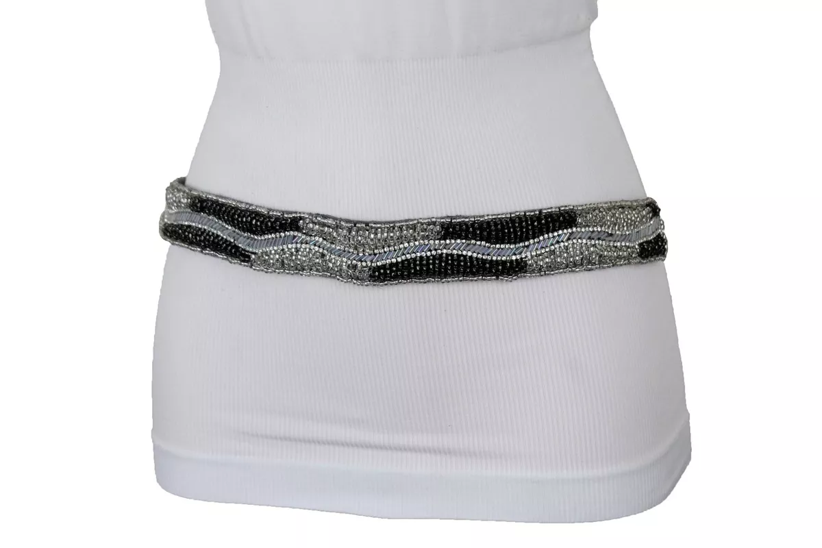 Ladies narrow silver best sale belt
