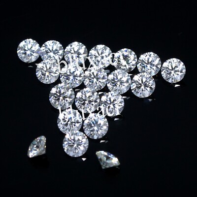 Natural D Color VVS1 White Diamond Certified 0.90 MM Round Brilliant 20 Pcs Lot