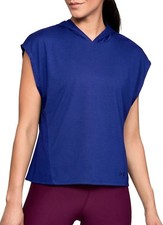 Under Armour Essentials Burnout Sleeveless Blue Hoodie Women's Size Medium New