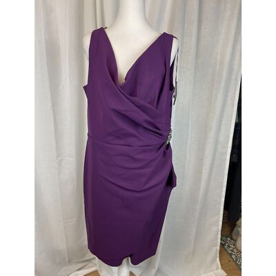 Alex Evenings Draped Purple Cocktail Dress  Size 18 Weddings, formal,  cocktails | eBay
