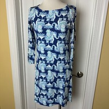 LILLY PULITZER  womens S ELEPHANT JOY RIDE dress Summer Blue Navy