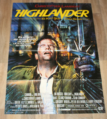 HIGHLANDER Org. Plakat A1 -1986- Christopher Lambert, Roxanne Hart, Clancy Brown
