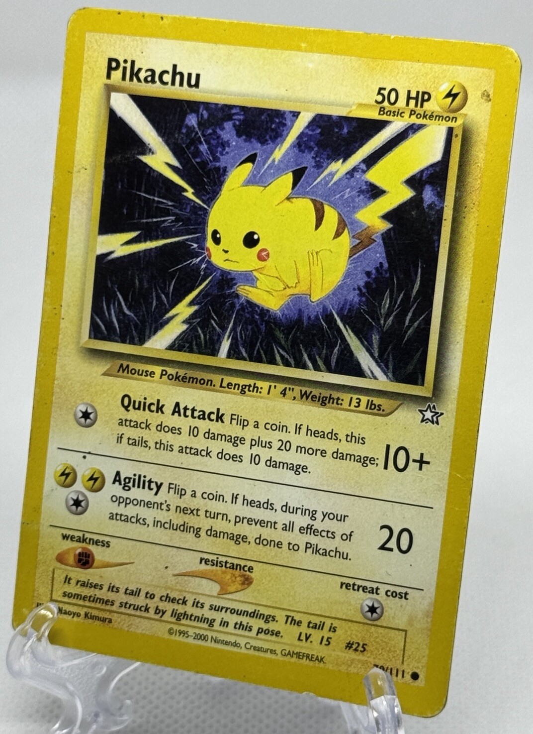 Pikachu 70/111 Neo Genesis Common Pokemon Card Unlimited MP