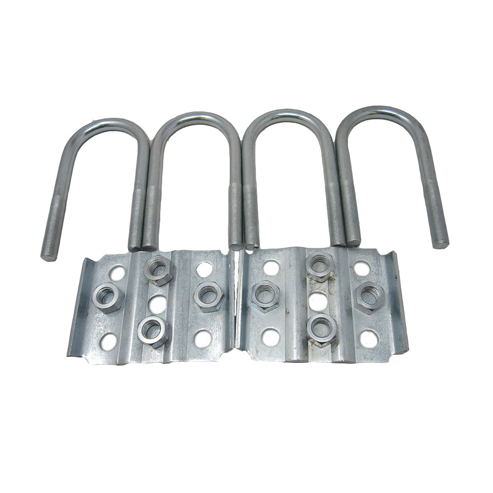 UBolt Kit (4) UBolts Nuts Plates for 2 3/8" Round 3500 lb Axle