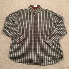 Old Navy Shirt Mens Large Green Plaid Long Sleeve Button Up