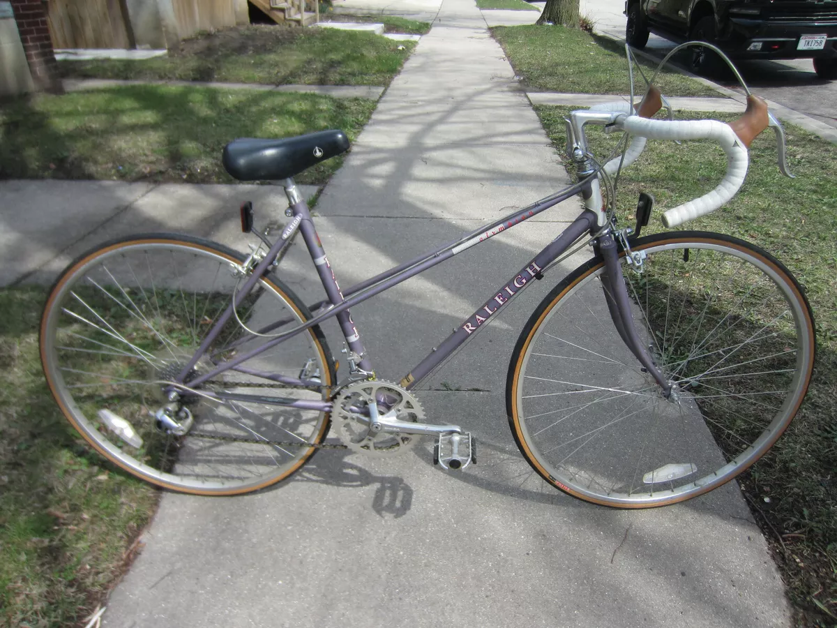 Vintage 1980s Raleigh Olympian Road Bicycle Very Clean Unique Double Tube Frame