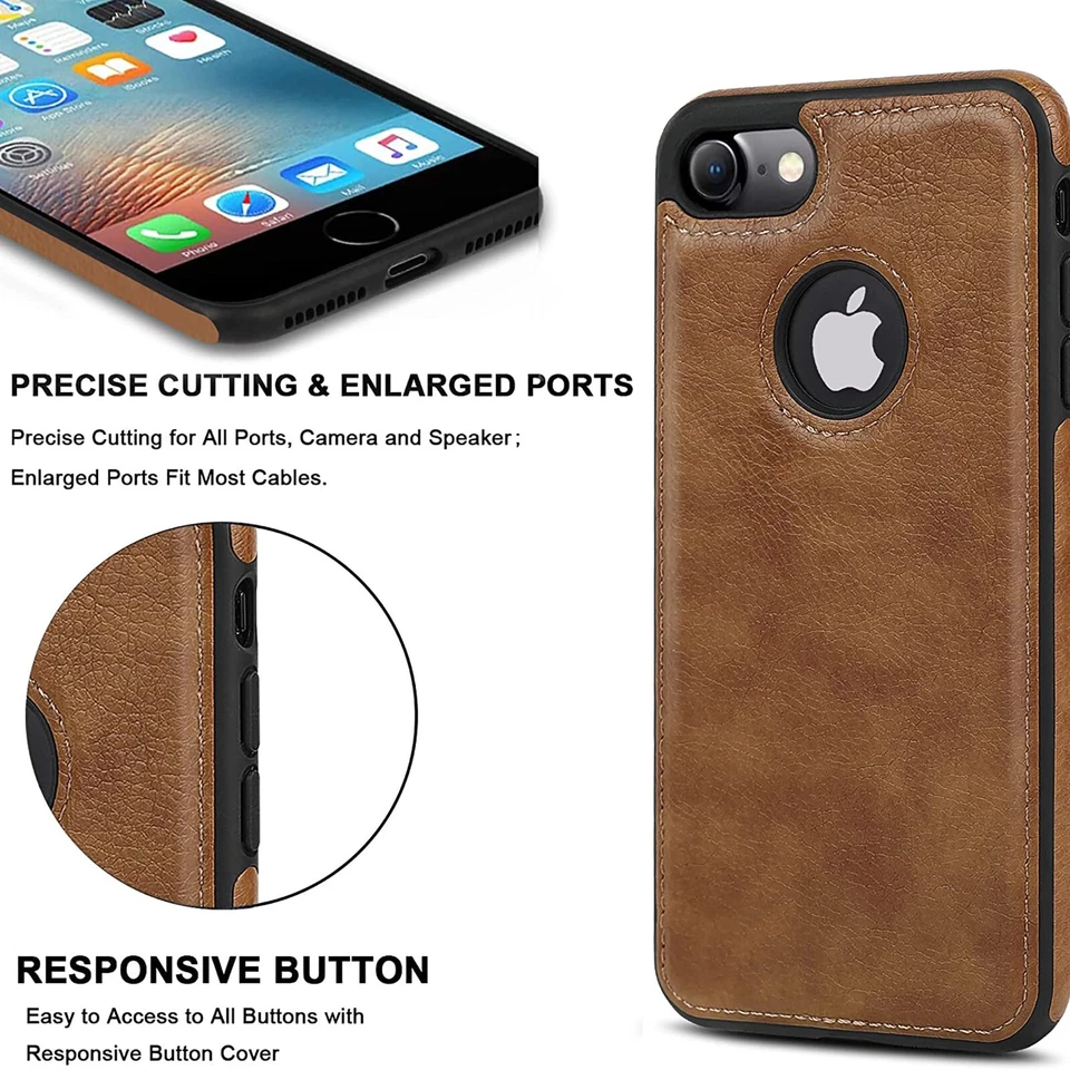 Shockproof Slim Leather Case For iPhone 7 8 SE 2 2020 SE 3 2022 Premium  Cover - Image 4 of 4