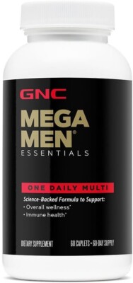 GNC Mega Men One Daily Multivitamin, 60 Tablets, Complete Multimineral For Men