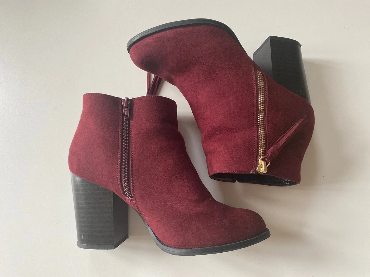 New look shop burgundy boots