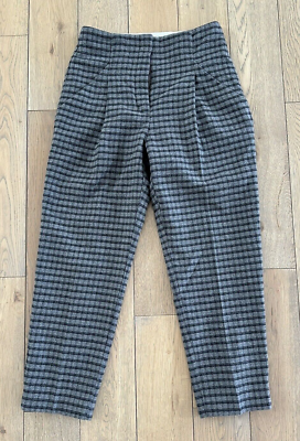 Wilfred Aritzia Womens Chambery Pant Mid Rise Checked Pleated Wool  display picture 1