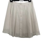 THEORY crisp White 100% Linen Short pleated A line flattering short Skirt size 8 — photo 1