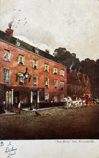 1904 Rochester The Royal Victoria Bull Inn Hotel, Farbe Vintage Postkarte Kent