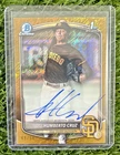 2025 Bowman Chrome HUMBERTO CRUZ 1st Gold Shimmer Refractor On Card Auto /50
