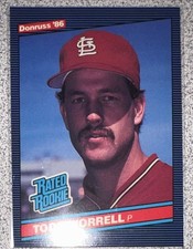 1986 Donruss - Rated Rookie Todd Worrell #43 (RC)