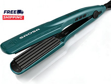 Hair Crimper Ceramic Tourmaline Crimping Iron with 5 Temp Settings Anti-Frizz