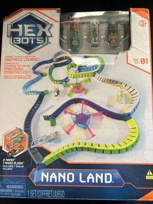 HEX Bots Nano Land Playset W/ 3 Nano Bots, 40+ Pieces for Kids Ages 3+ | Sealed