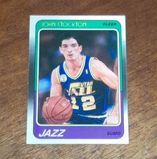 Fleer 1988-89 John Stockton Rookie Base Set #115 Utah Jazz Basketball Card. rookie card picture