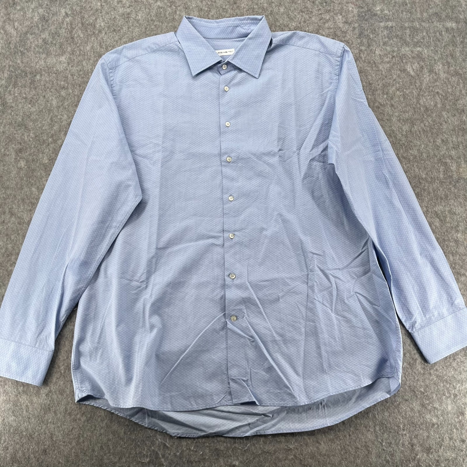 Etro Shirt Mens 46 Blue Button Up Long Sleeve Collared Adult Dress Up Italy Made