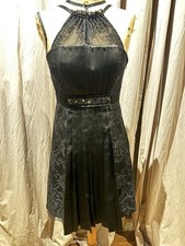 bebe VTG. Deadstock Satin And Lace Beaded Halter Bustier Dress Size 4/6