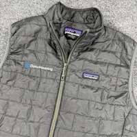Patagonia Nano Puff Vest Mens Medium Black Quilted Primaloft Full Zip Logo