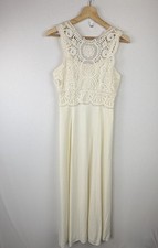 Bari Jay Vintage Midi Dress Size 3-4  Cream Lace Bodice Wedding Rehearsal Dinner