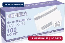 100 Pack 10 Single Left Window SELF Seal Security Envelopes, Designed for Quick