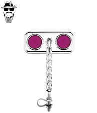 1x ORIGINAL LOWRIDER Rectangle Bike Mirror Double Square Twist Purple Reflectors