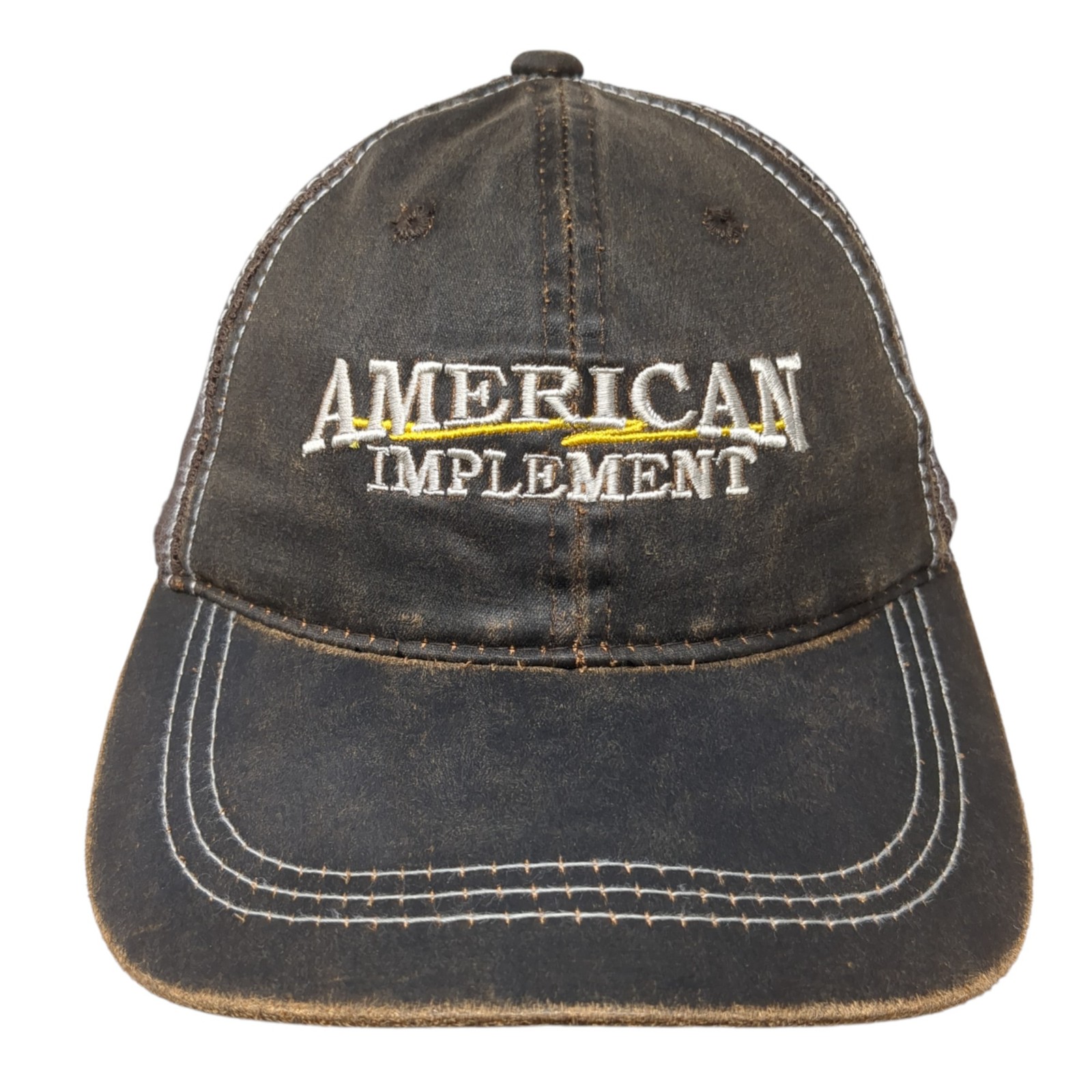 American Implement Strapback Trucker Hat Brown On… - image 1