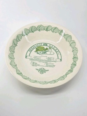 Vintage Garden Classics Spinach Salad Recipe Serving Bowl 1980s Royal China  