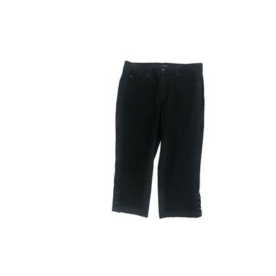 Bandolino Mandie Snap Capri Women's size 8 Black Denim Jeans