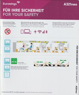 SAFETY CARD: Eurowings A321neo SAFETYCARD A321NEO_0223