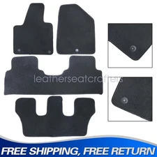 For Kia Sorento 2016-2020 Front & Rear & 3rd Row Floor Mats Carpet Velour Black