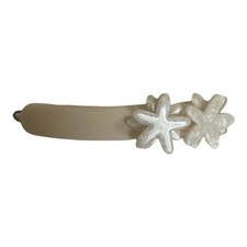 1980  s French Dainty Floral Barrette, Off White/Cream, Deadstock Unworn