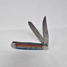 Hooey Folding Pocket Knife Red White Blue Stripe Handle NEW