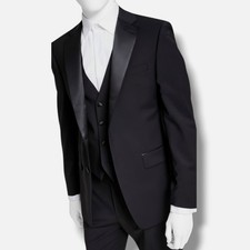 Calvin Klein Men's Black Slim-Fit Infinite Stretch Tuxedo Suit Jacket Size 40S