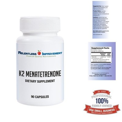 Relentless Improvement Natural Vitamin K2 MK4 - High-Potency 15,000mcg Supports