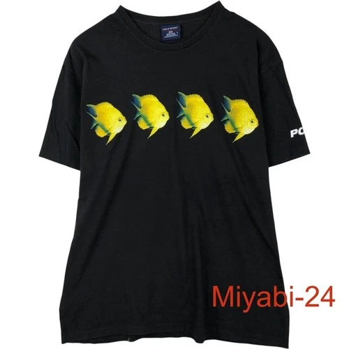 Polo Sport Fish Pattern Cotton T-Shirt Black Men's L Used