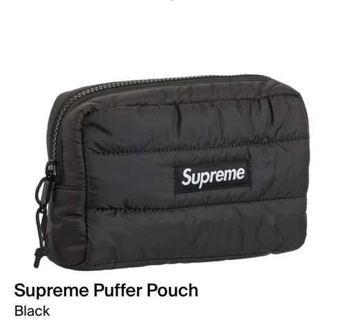 Nouveau Supreme Puffer Pouch Bag FW22 Authentique Accessoire Noir 2022 Bag OG