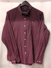 Mens Wine Red POLO RALPH LAUREN Button Up Shirt Size L - CG S17
