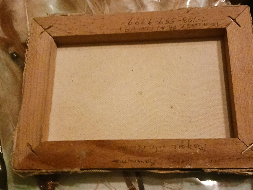 Lienzo al óleo enmarcado firmado pintura original Maggie McMillan Foto 2 de 2