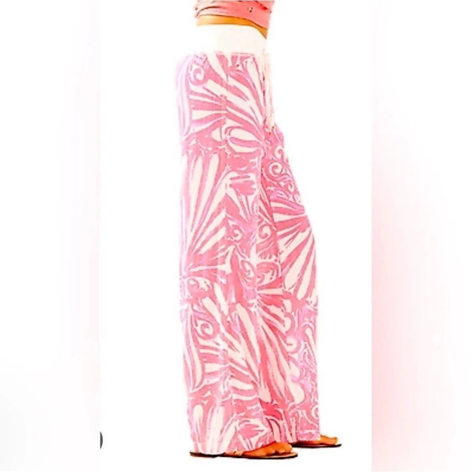 Pantalón de playa de lino Lilly Pulitzer en Sunrise Shimmy Shimmy talla grande Foto 3 de 4