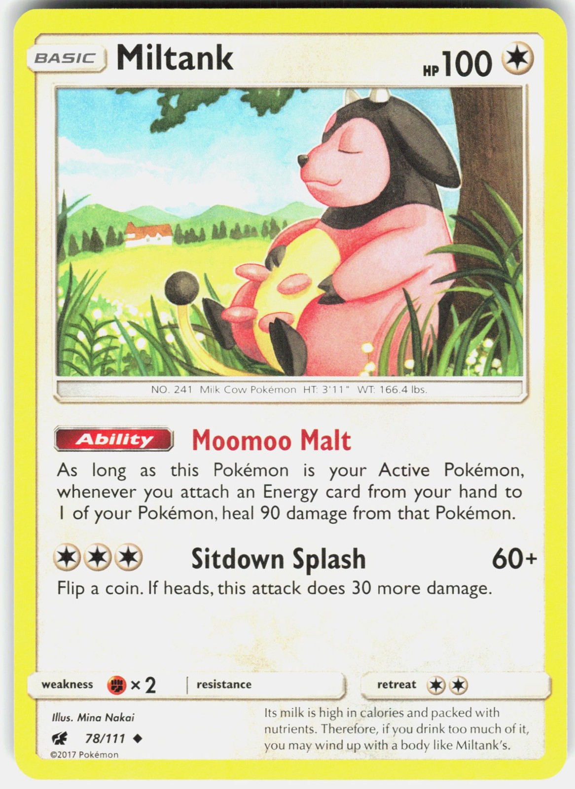Miltank 78/111 SM - Crimson Invasion Pokemon Lightly Played LP