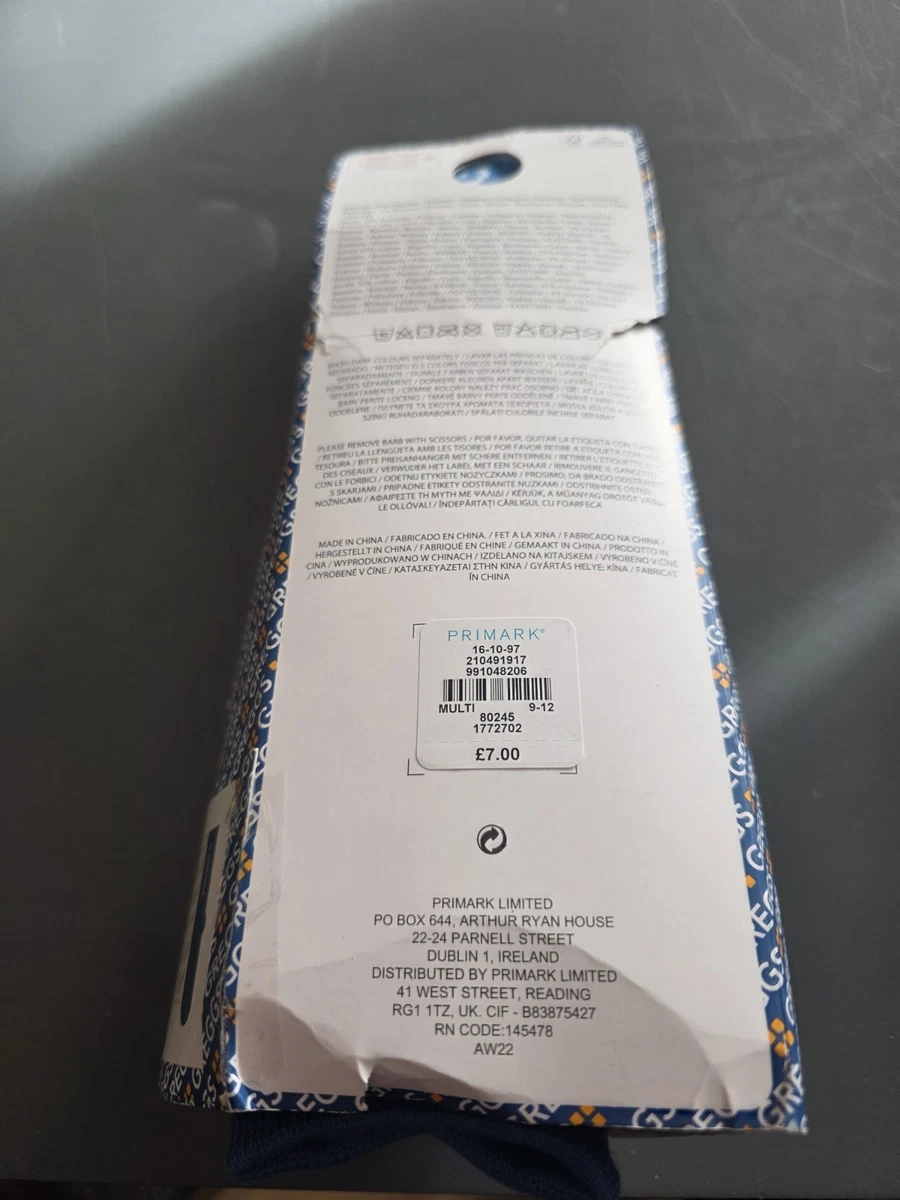 Paquete de 5 calcetines Primark Greggs para hombre de novedad multicolores talla 9-11