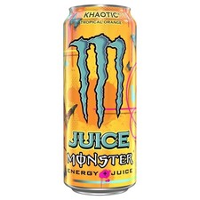 Monster Juice Khaotic Tropical Orange Energy Drink 16oz Cans 4 / 6 / 12 Pack