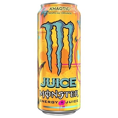 Monster Juice Khaotic Tropical Orange Energy Drink 16oz Cans   4 / 6 / 12 Pack