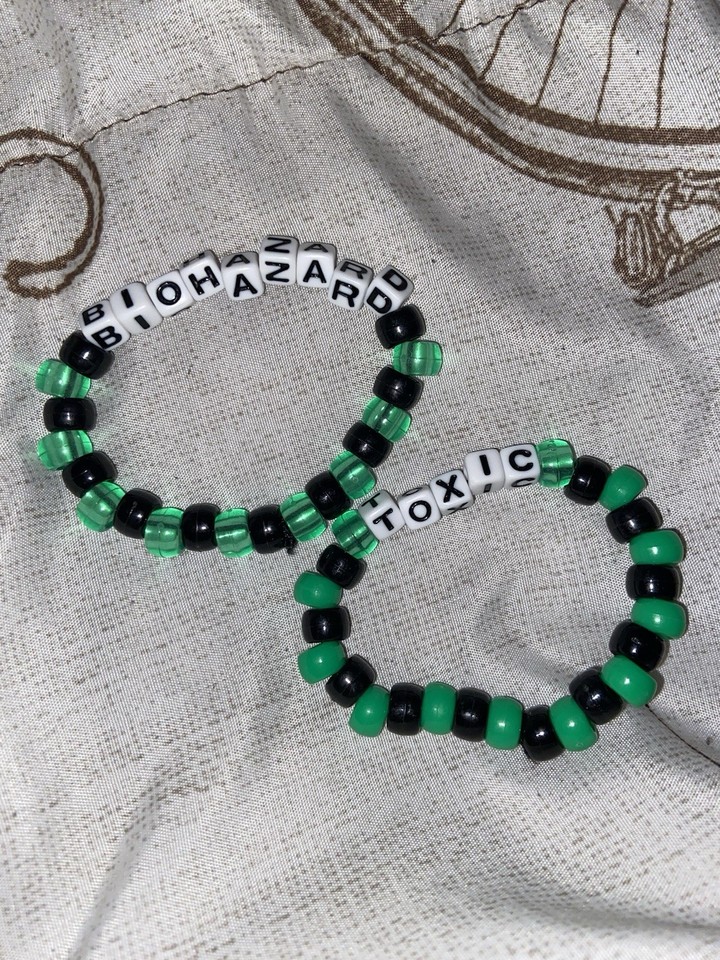 Single Kandi Bracelet Biohazard + Toxic | eBay